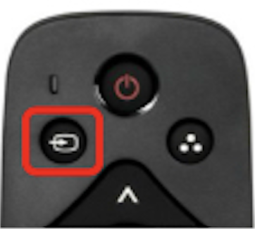 image of the remote control with the source button highlighted.